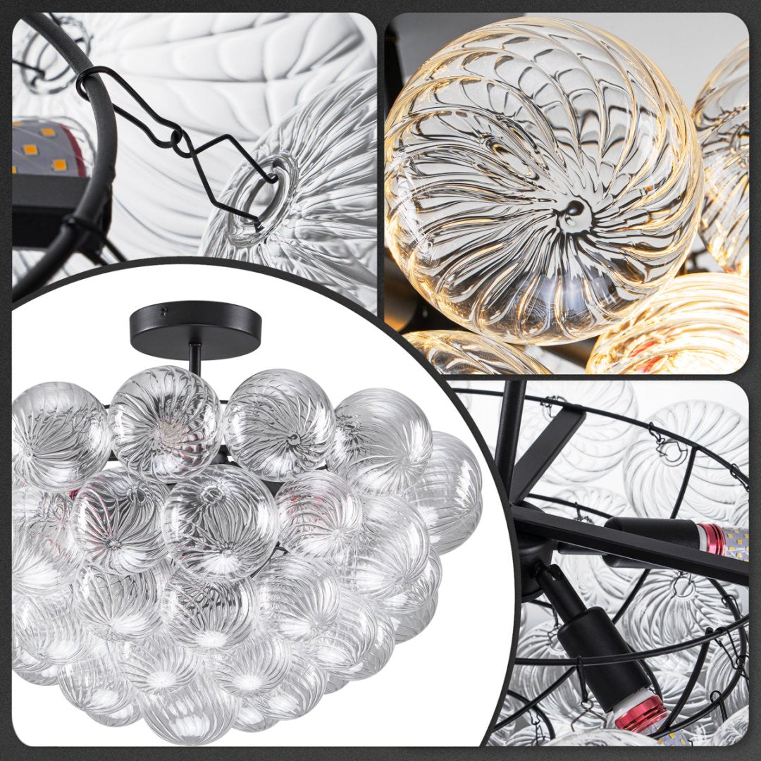 Traditional Bubble Glass Chandelier for Classic Library