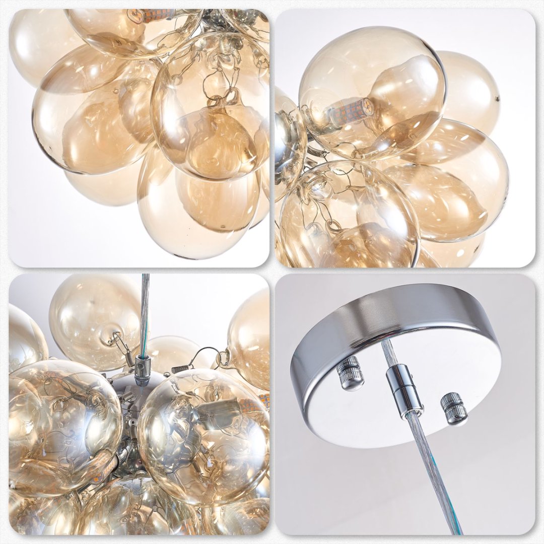 Bubble Glass Chandelier for Dining Room - Elegant Centerpiece