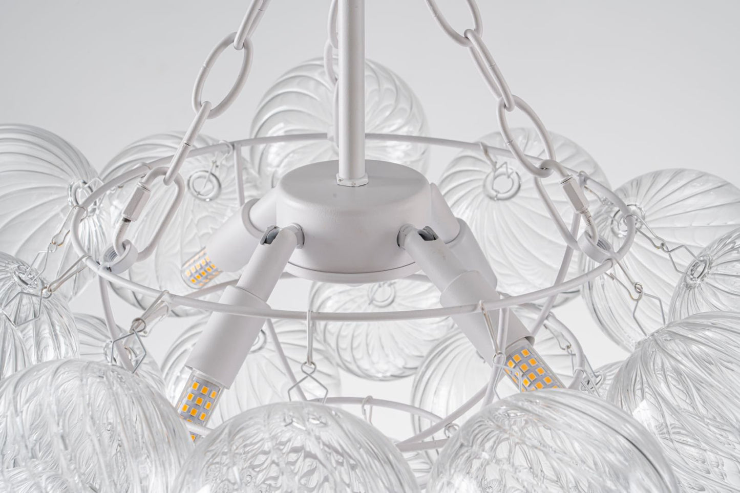 Round Bubble Glass Chandelier for Formal Dining Space