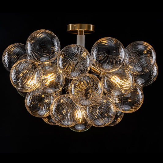 Bubble Glass Chandelier for Master Bedroom - Romantic Glow