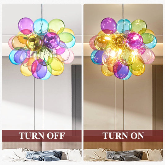 Bubble Glass Chandelier for Bedroom - Soft Ambient Lighting