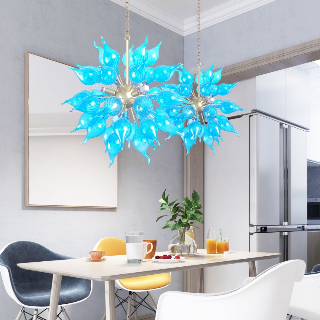 Eco-Friendly Blown Glass Chandelier – Sustainable Design