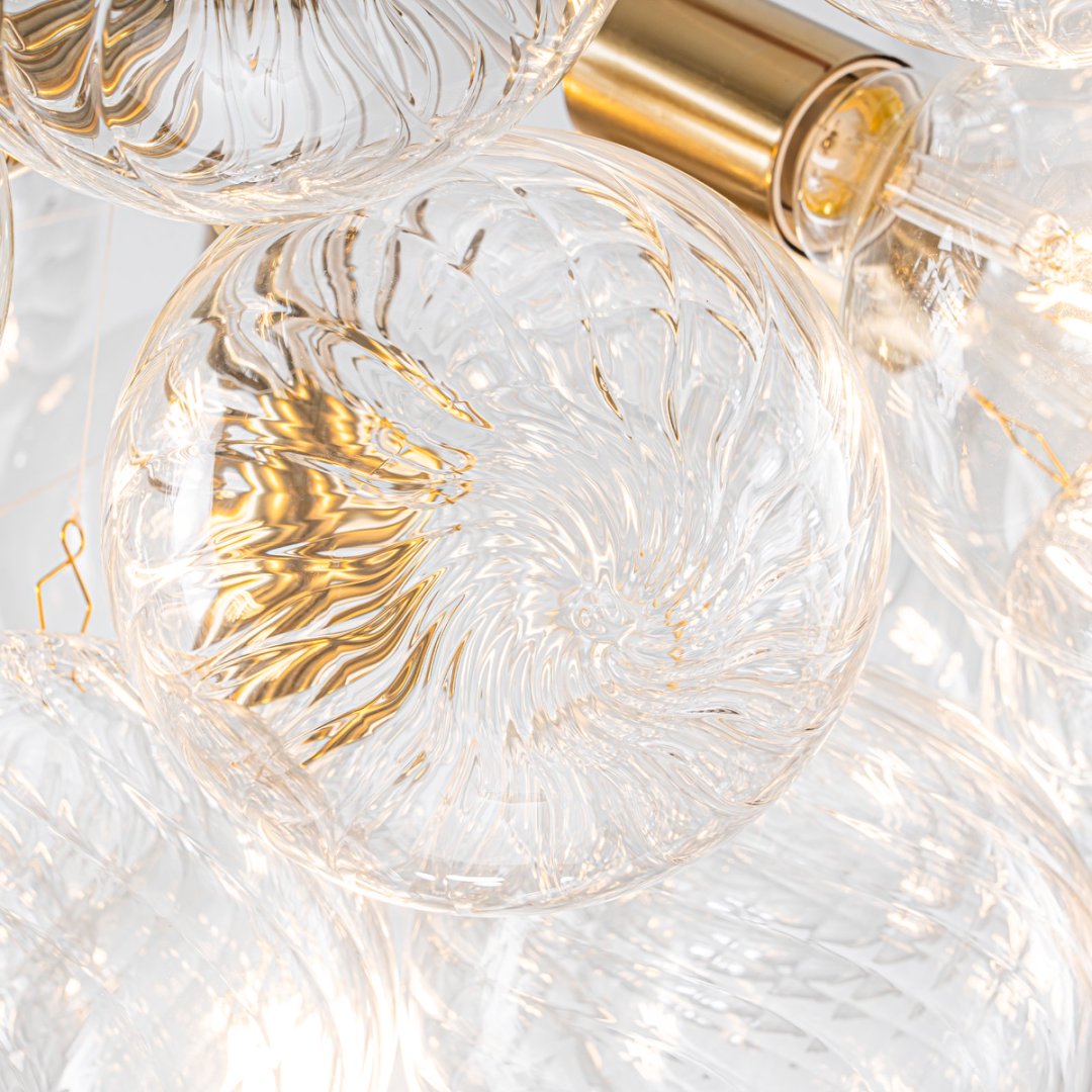 Bubble Glass Chandelier for Master Bedroom - Romantic Glow