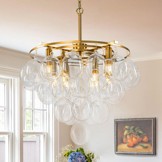 Bubble Glass Chandelier for Staircase - Dramatic Lighting