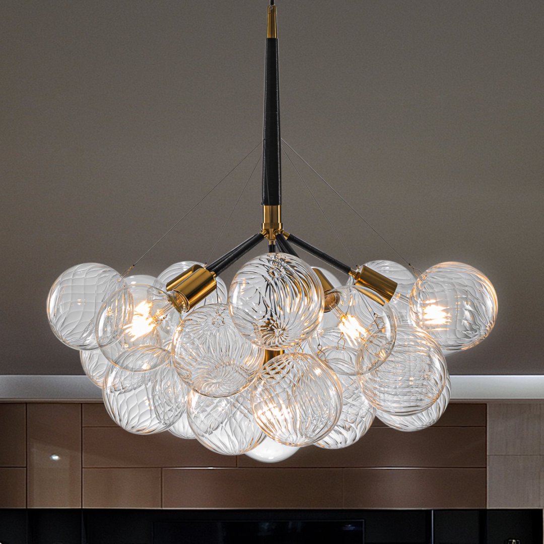 Lightweight Bubble Glass Chandelier for Easy Install
