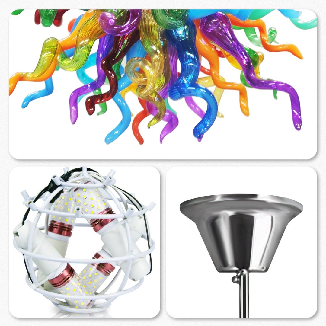Bohemian Blown Glass Chandelier – Colorful & Unique