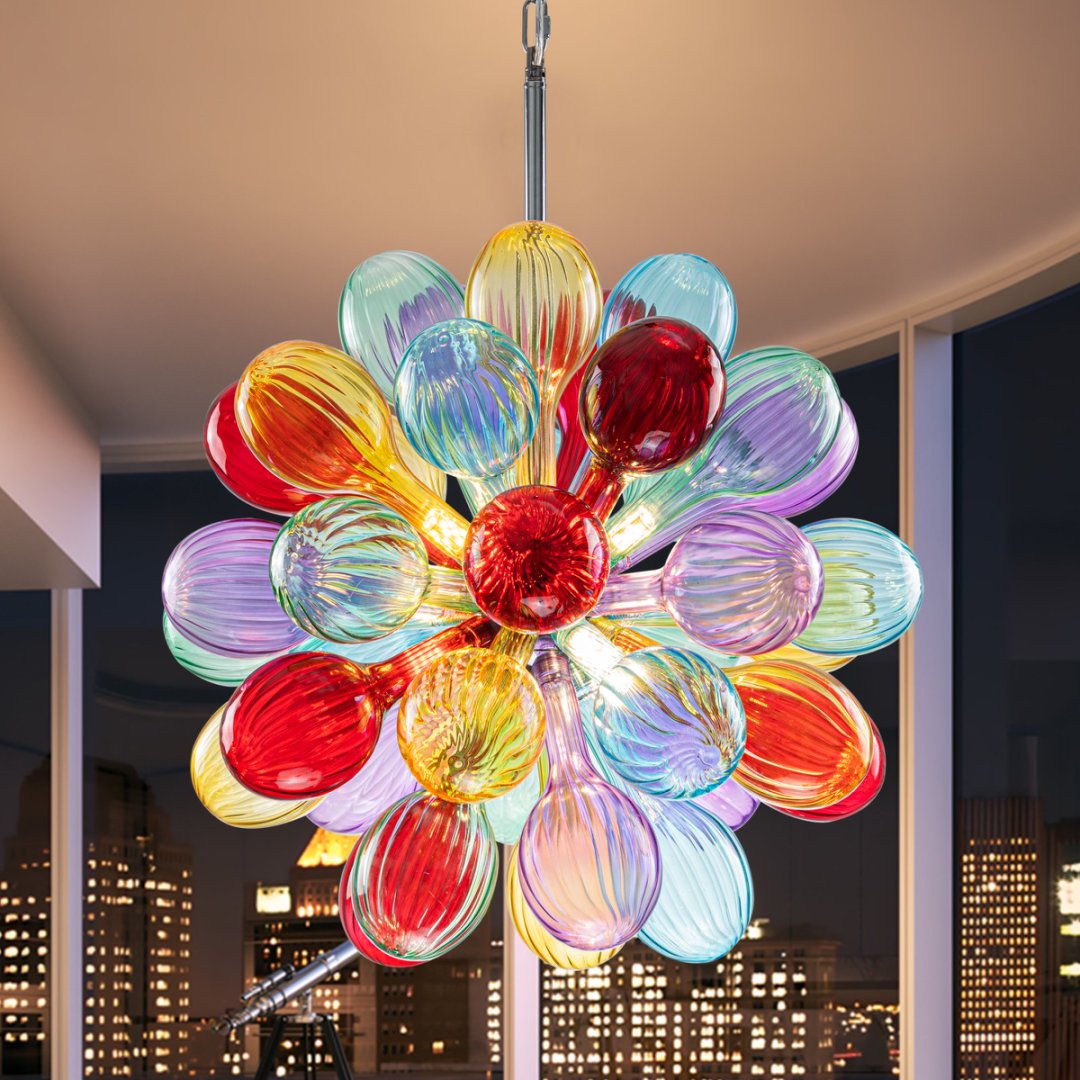 Crystal Bubble Glass Chandelier for Luxury Penthouse