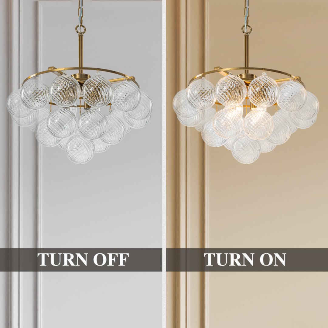 Bubble Glass Chandelier for Patio - Weatherproof Design