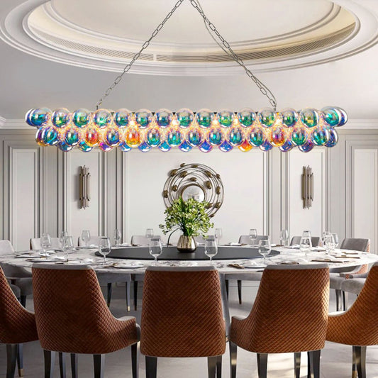 Bubble Glass Chandelier for Dining Room - Elegant Centerpiece