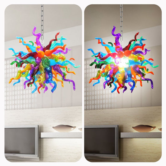 Bohemian Blown Glass Chandelier – Colorful & Unique