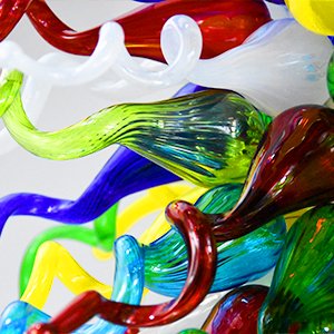 Colored Blown Glass Chandelier – Vibrant Artistic Touch