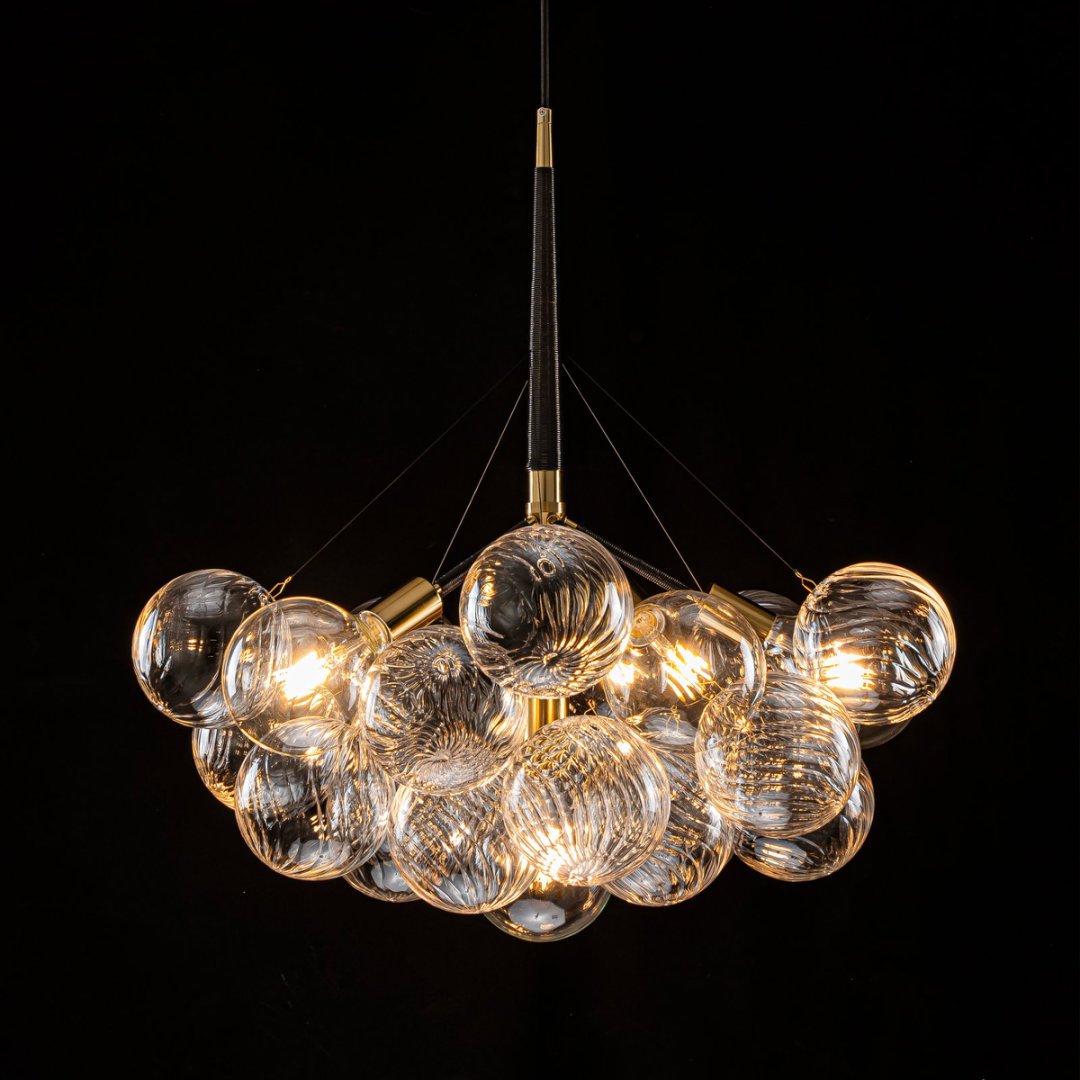Lightweight Bubble Glass Chandelier for Easy Install