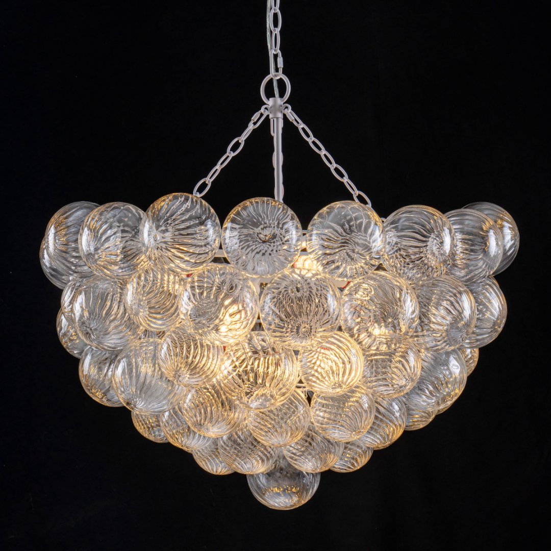 Round Bubble Glass Chandelier for Formal Dining Space