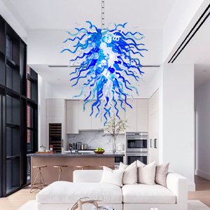 Blown Glass Chandelier – Elegant Ceiling Light Fixture