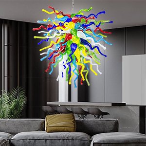 Colored Blown Glass Chandelier – Vibrant Artistic Touch