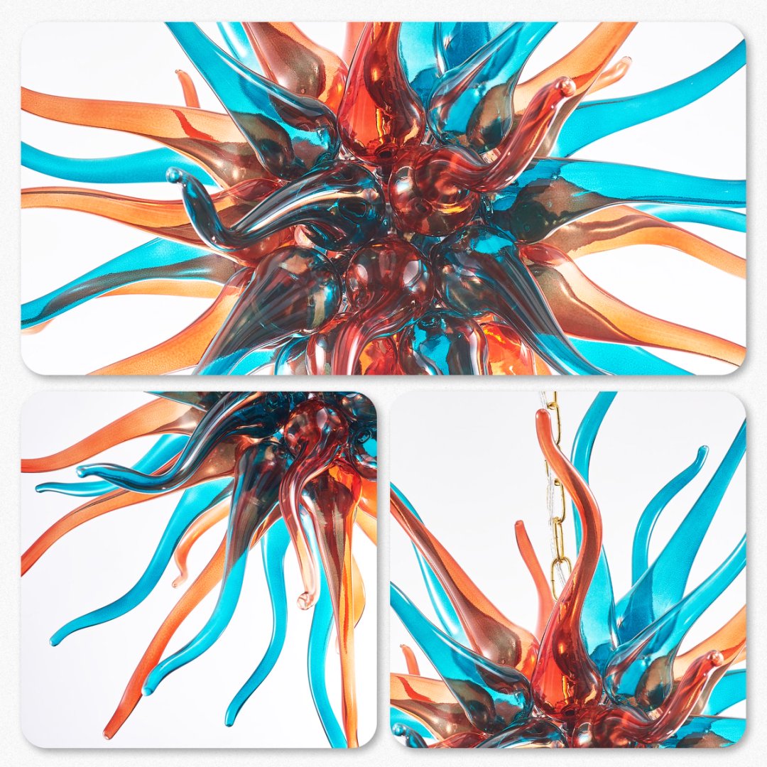 Designer Blown Glass Chandelier – High-End Luxury