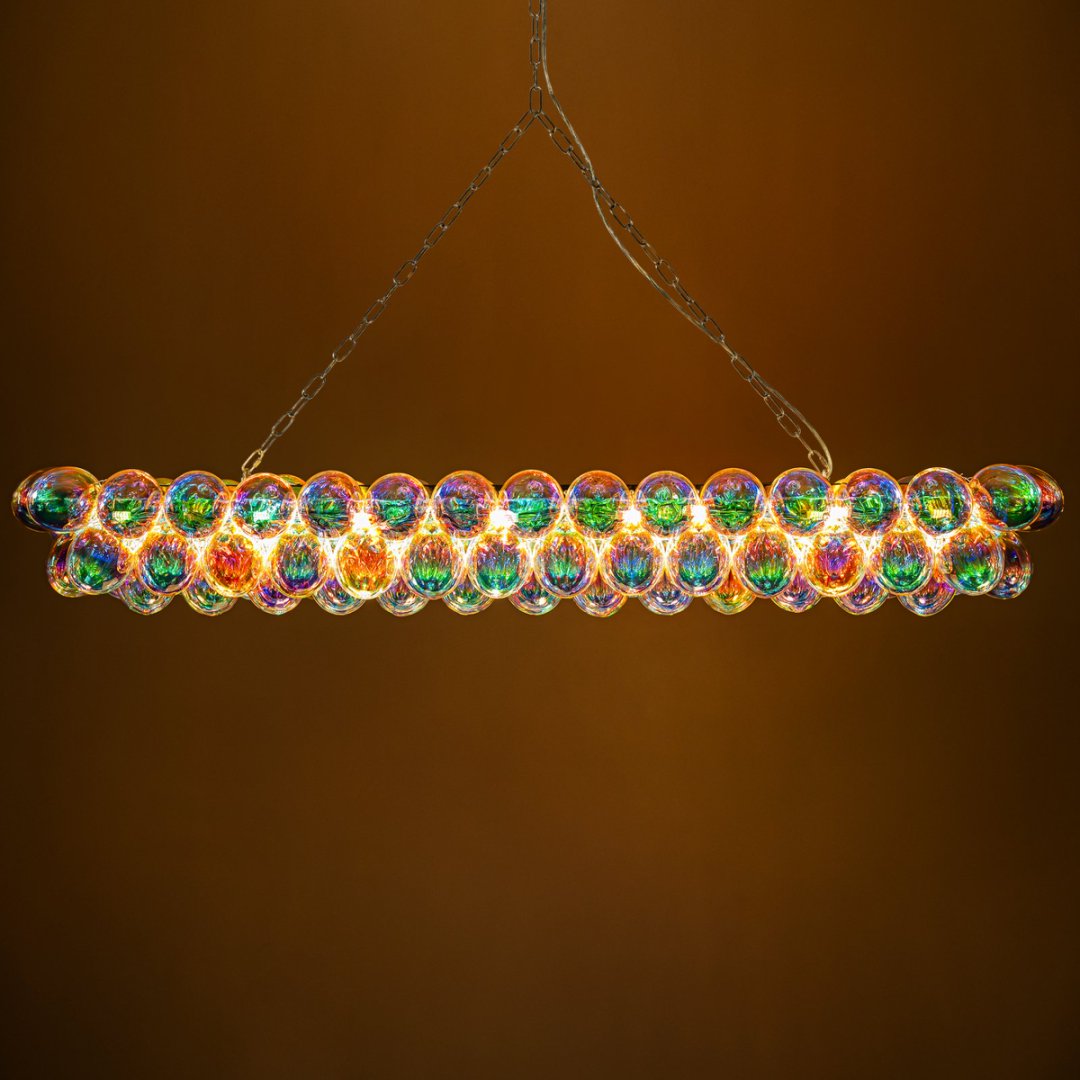Bubble Glass Chandelier for Dining Room - Elegant Centerpiece