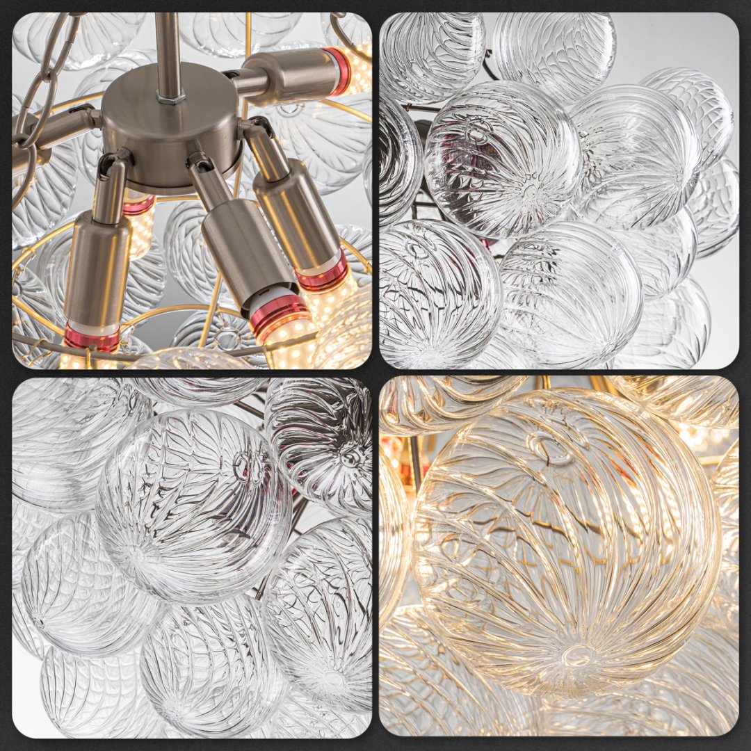 Minimalist Bubble Glass Chandelier for Scandinavian Home