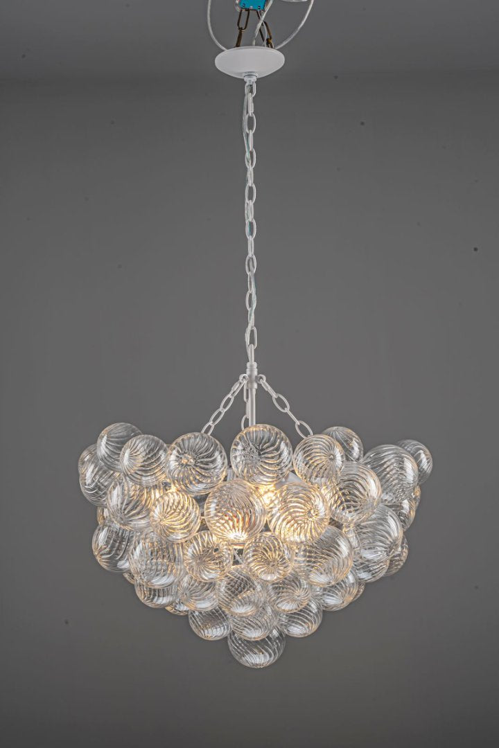 Round Bubble Glass Chandelier for Formal Dining Space