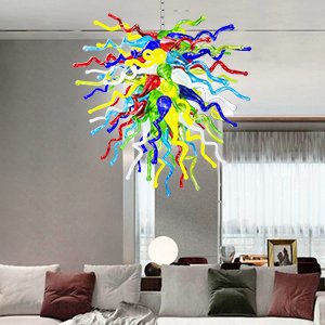 Colored Blown Glass Chandelier – Vibrant Artistic Touch