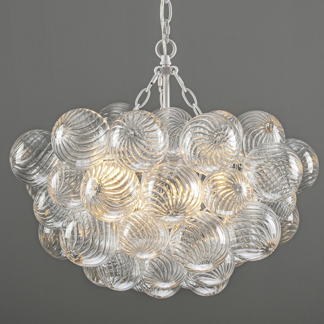 Round Bubble Glass Chandelier for Formal Dining Space