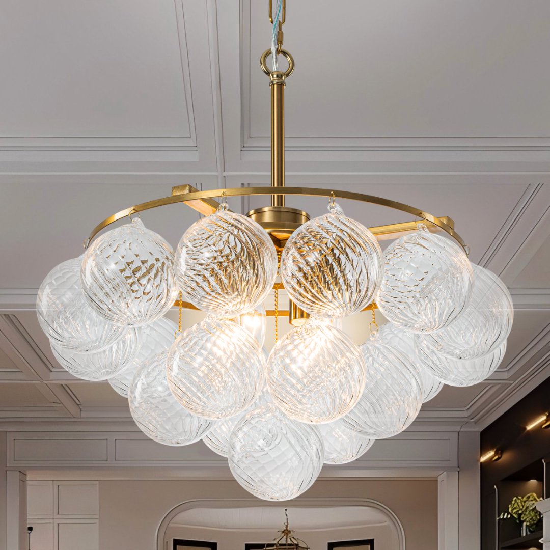Bubble Glass Chandelier for Patio - Weatherproof Design