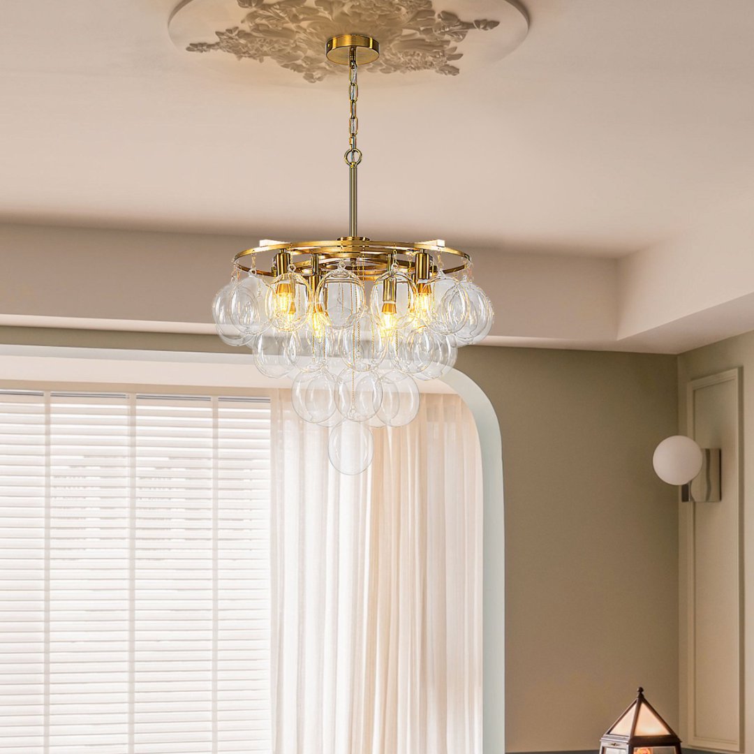 Bubble Glass Chandelier for Staircase - Dramatic Lighting