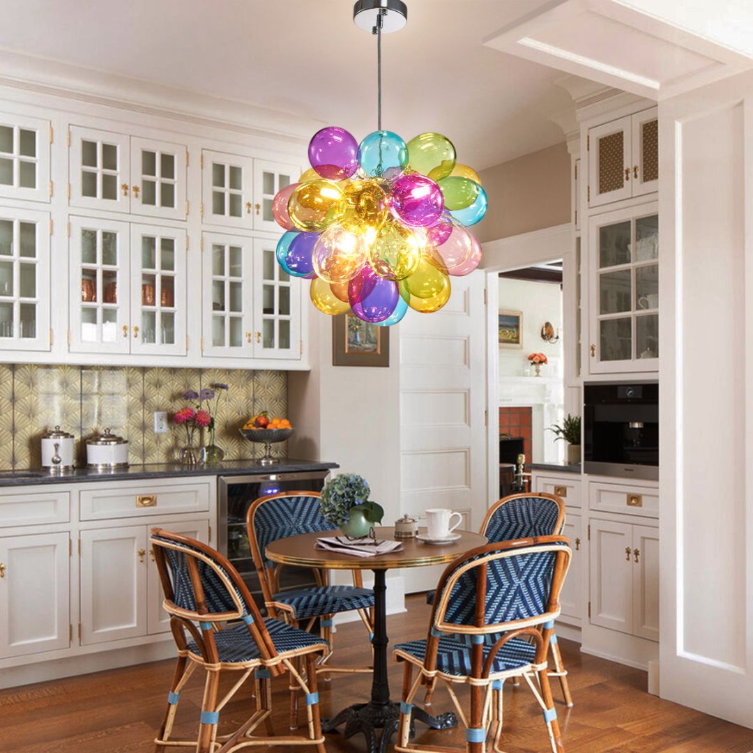 Bubble Glass Chandelier for Bedroom - Soft Ambient Lighting