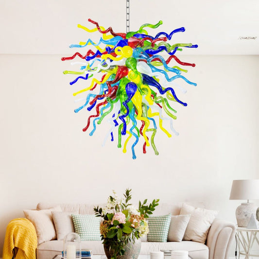 Colored Blown Glass Chandelier – Vibrant Artistic Touch