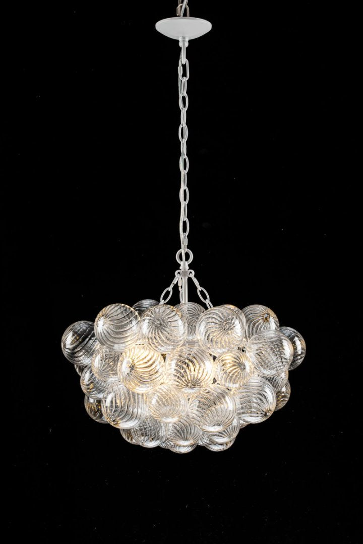 Round Bubble Glass Chandelier for Formal Dining Space