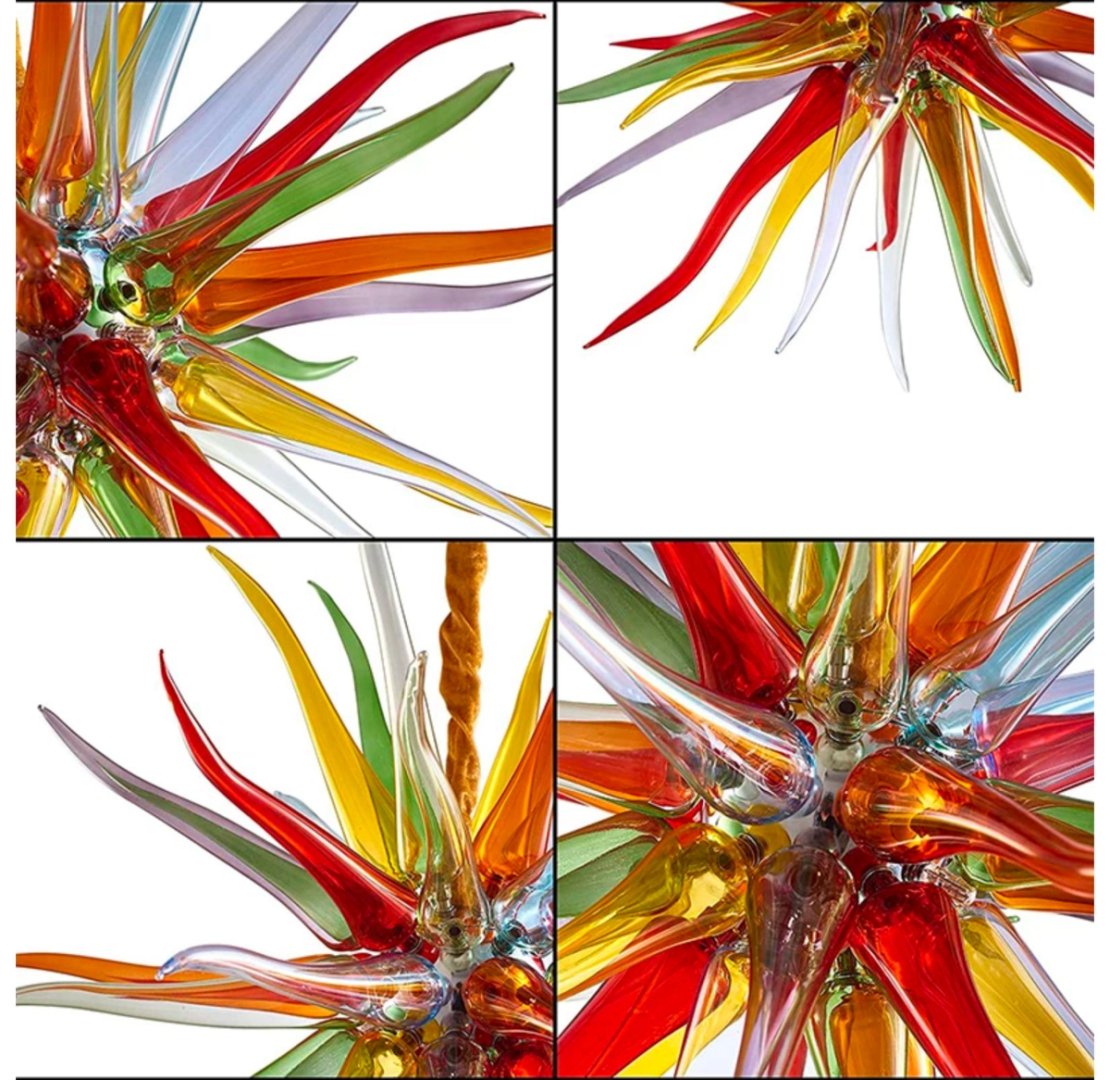 Mid-Century Blown Glass Chandelier – Retro Modern