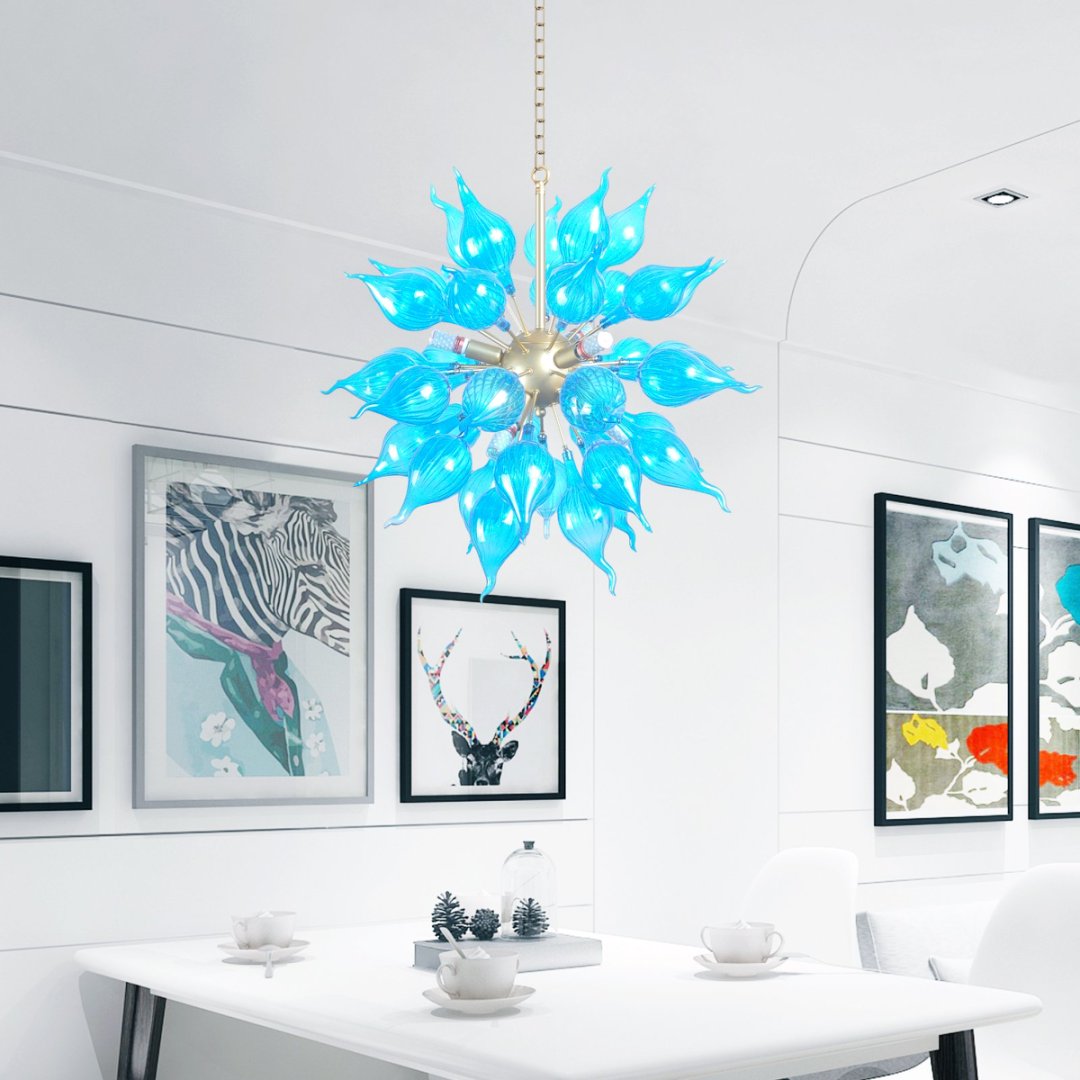 Eco-Friendly Blown Glass Chandelier – Sustainable Design