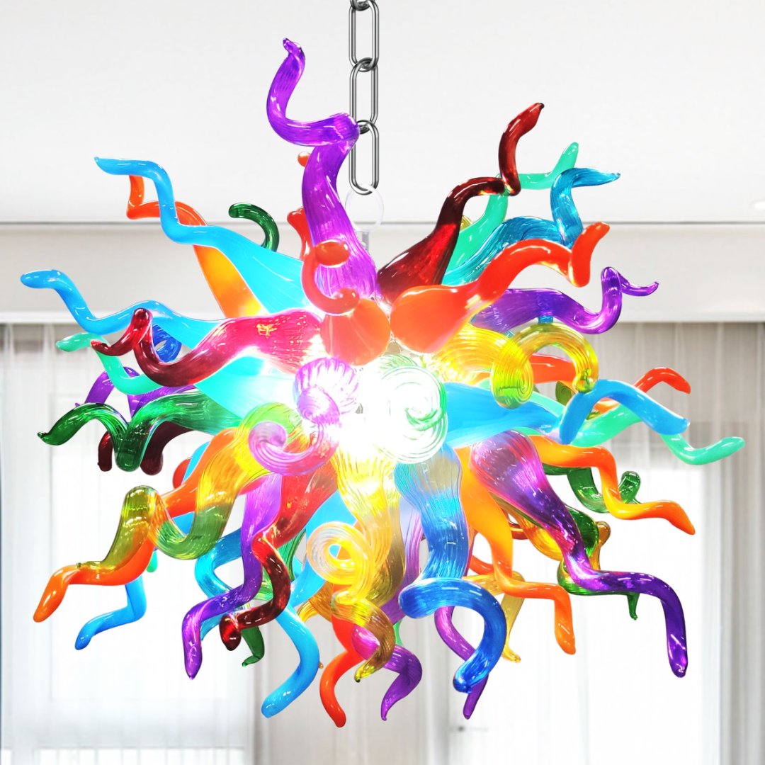 Bohemian Blown Glass Chandelier – Colorful & Unique