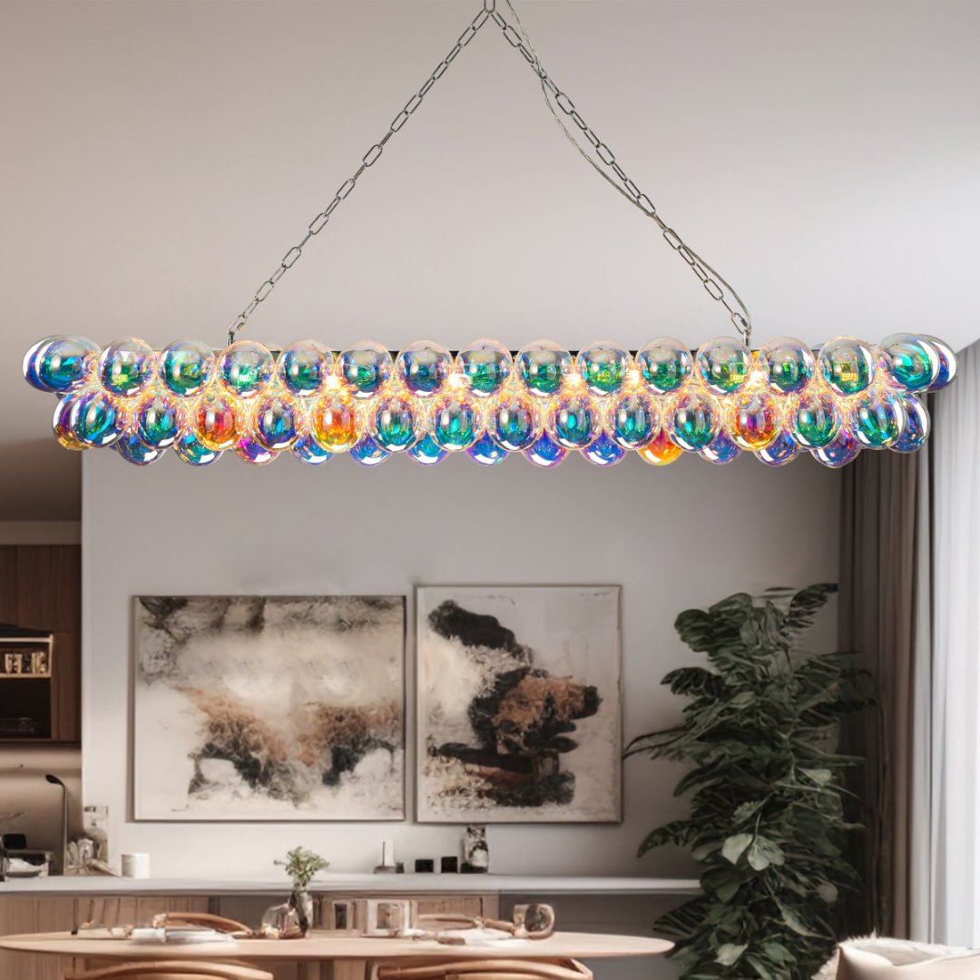 Bubble Glass Chandelier for Dining Room - Elegant Centerpiece