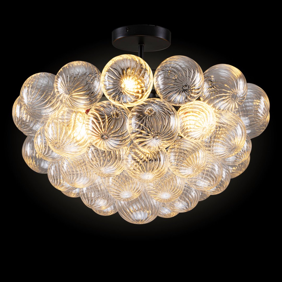 Traditional Bubble Glass Chandelier for Classic Library
