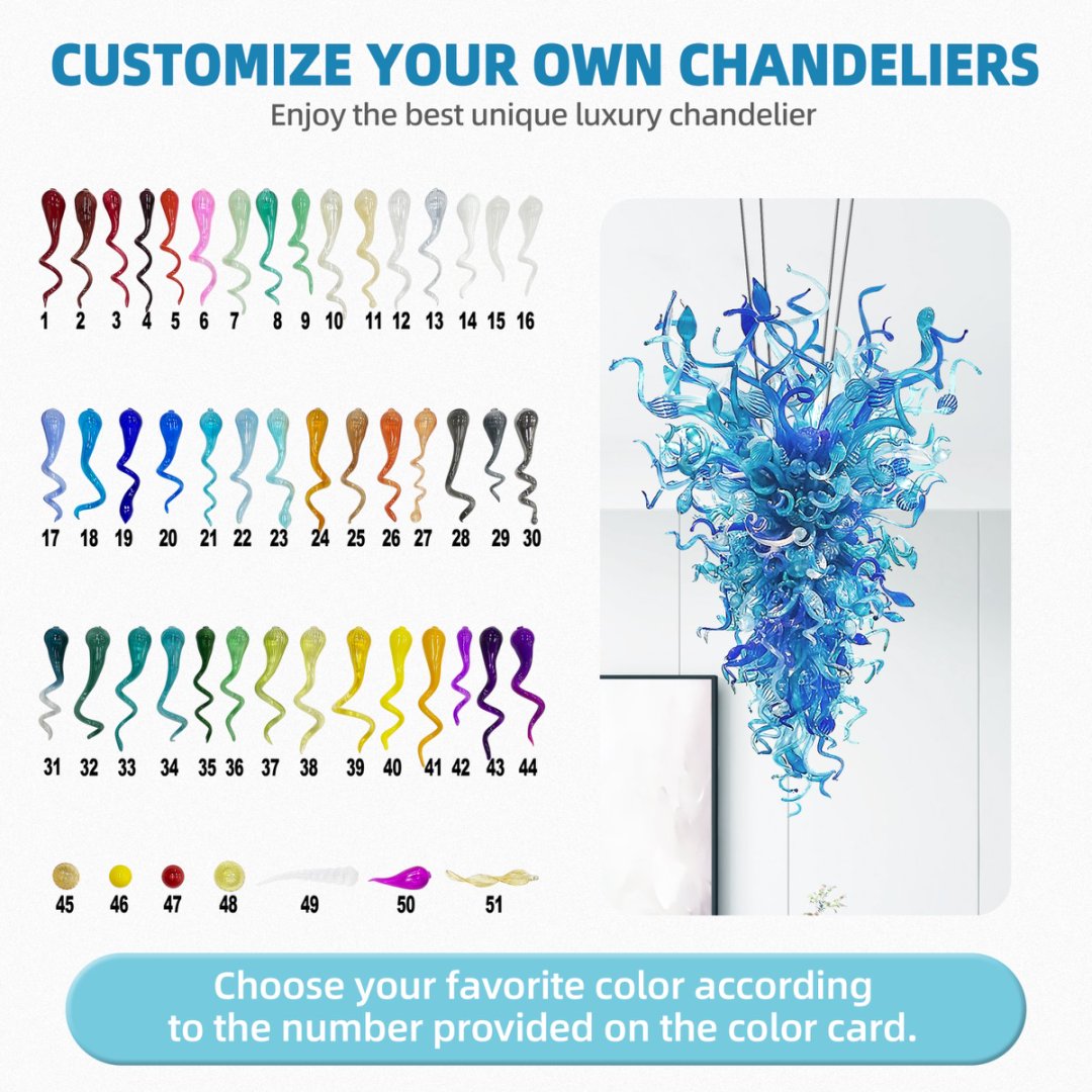 Modern Blown Glass Chandelier – Sleek Home Lighting