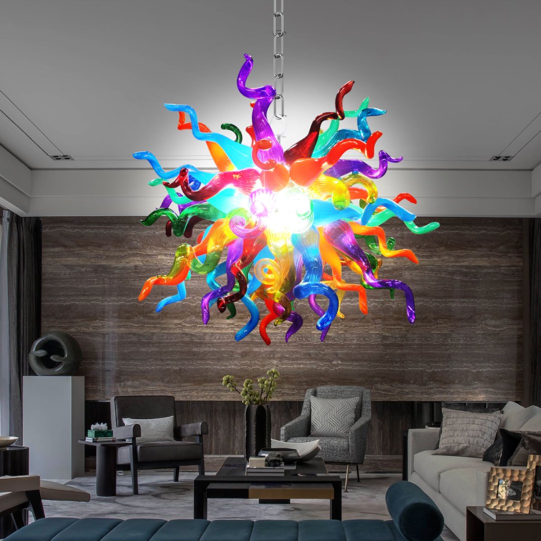 Bohemian Blown Glass Chandelier – Colorful & Unique
