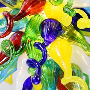 Colored Blown Glass Chandelier – Vibrant Artistic Touch