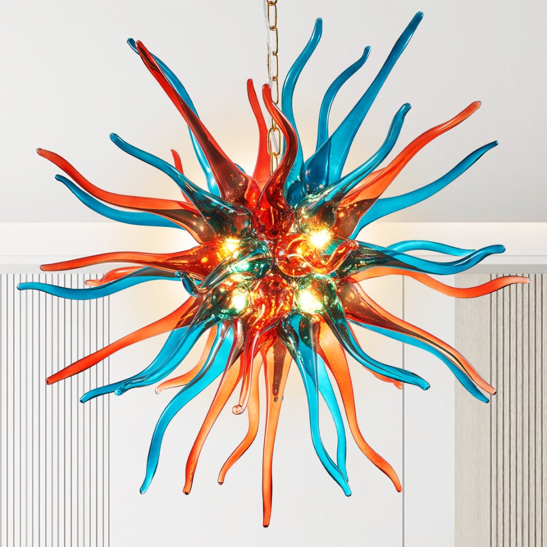 Designer Blown Glass Chandelier – High-End Luxury