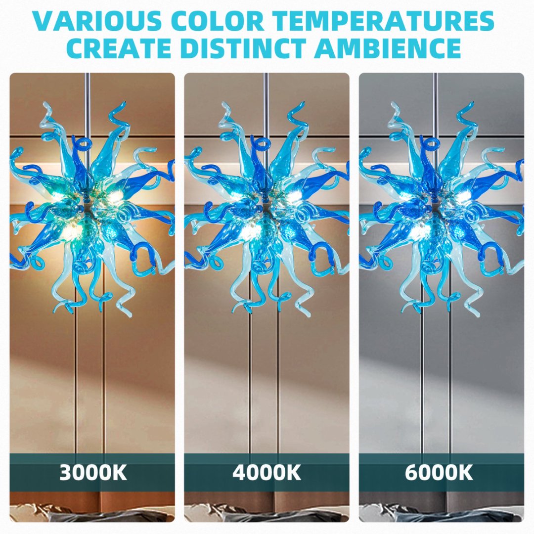 Celestial Blown Glass Chandelier – Starry Night Inspired