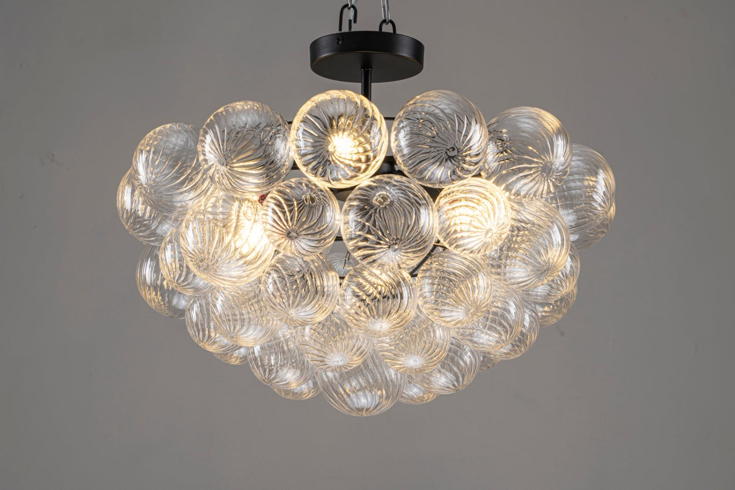 Traditional Bubble Glass Chandelier for Classic Library