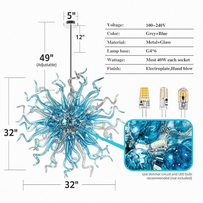 Exclusive Blown Glass Chandelier – Limited Edition