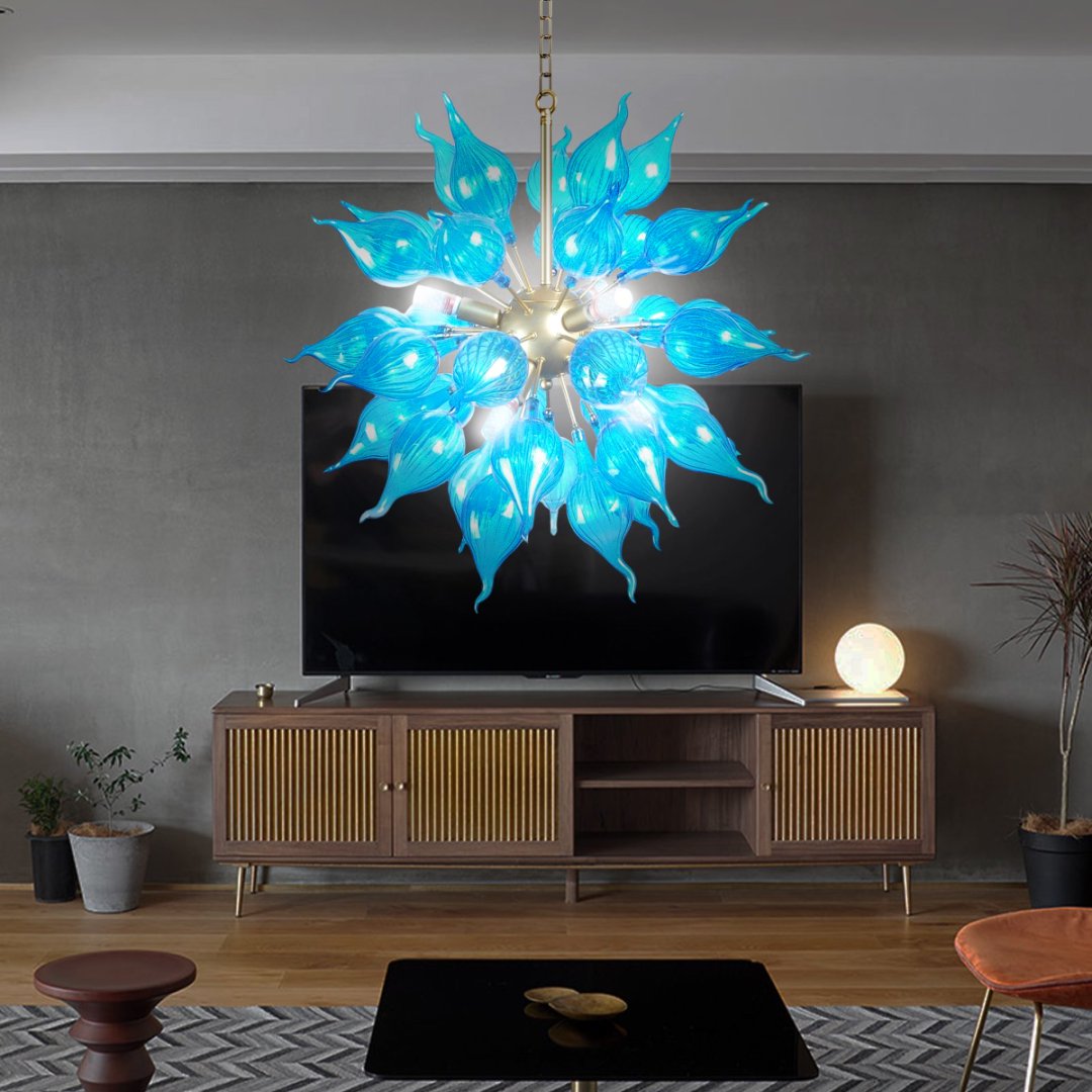 Eco-Friendly Blown Glass Chandelier – Sustainable Design