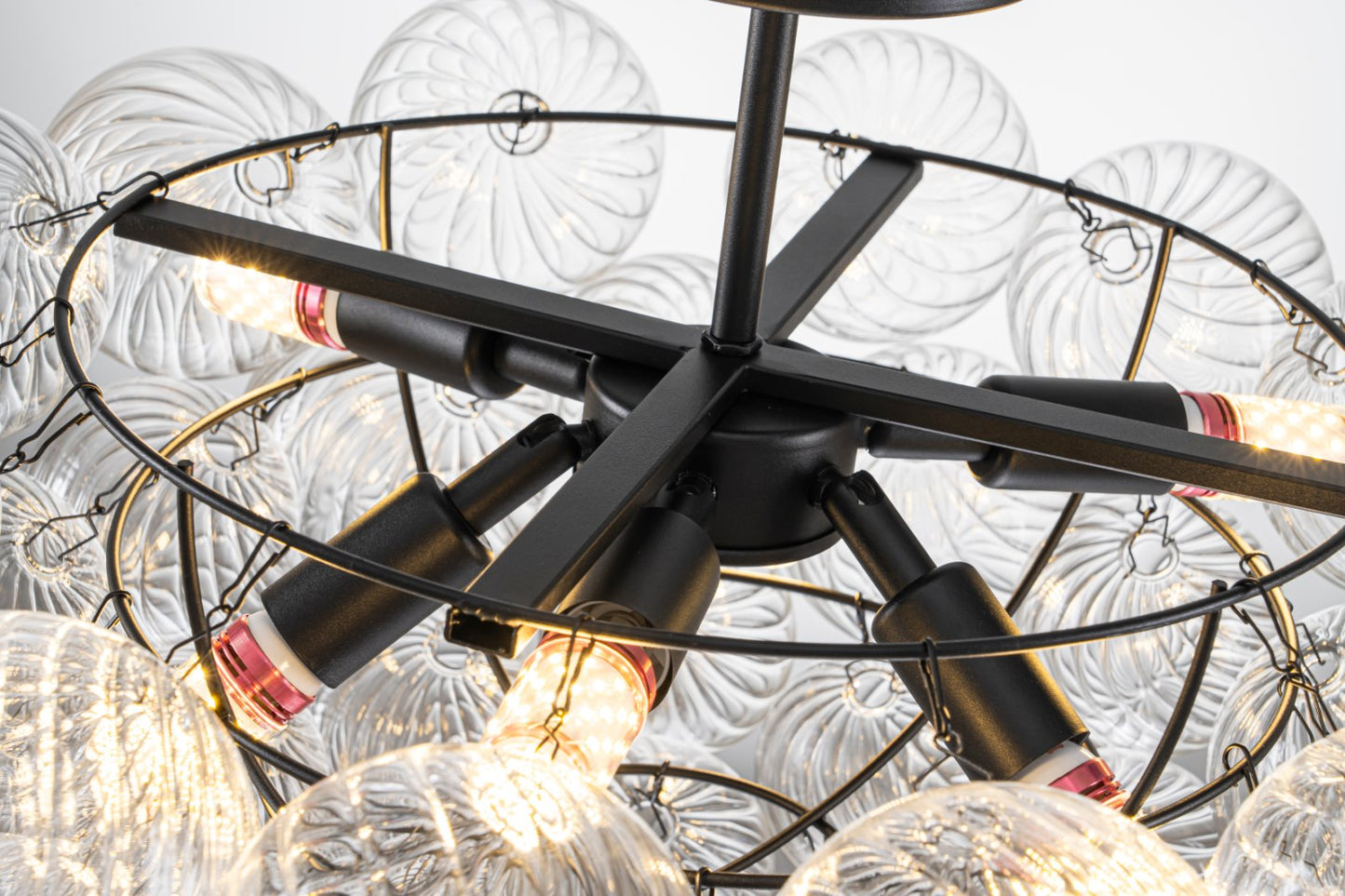 Traditional Bubble Glass Chandelier for Classic Library