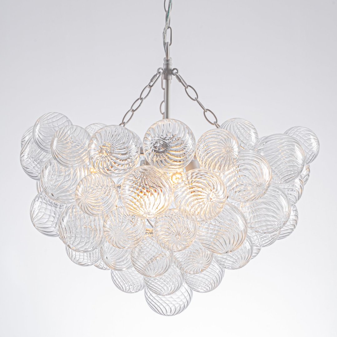 Round Bubble Glass Chandelier for Formal Dining Space