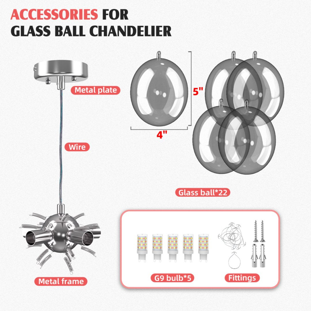 Bubble Glass Chandelier for Living Room - Modern Focal Point