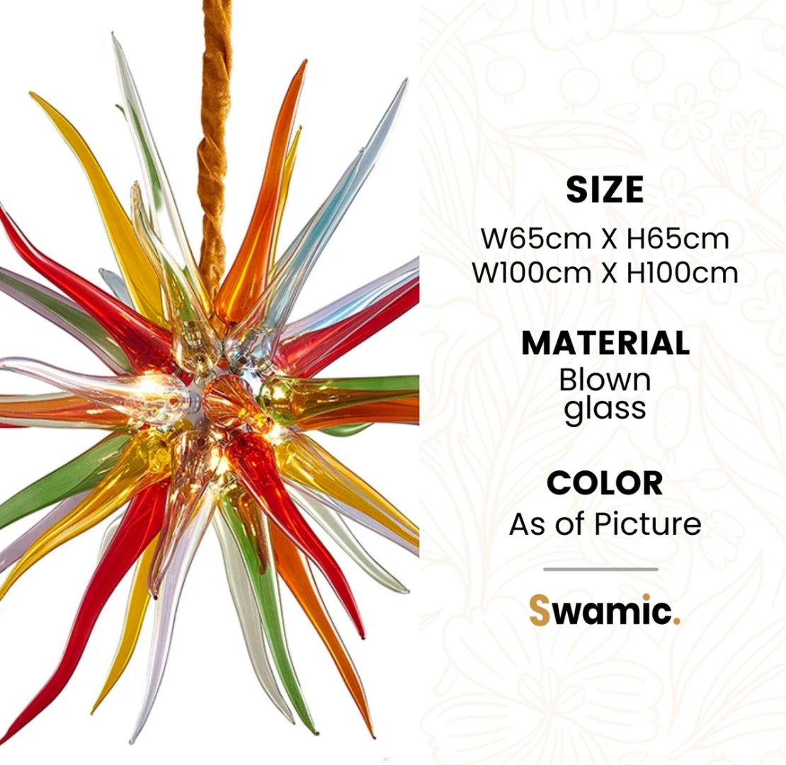 Mid-Century Blown Glass Chandelier – Retro Modern