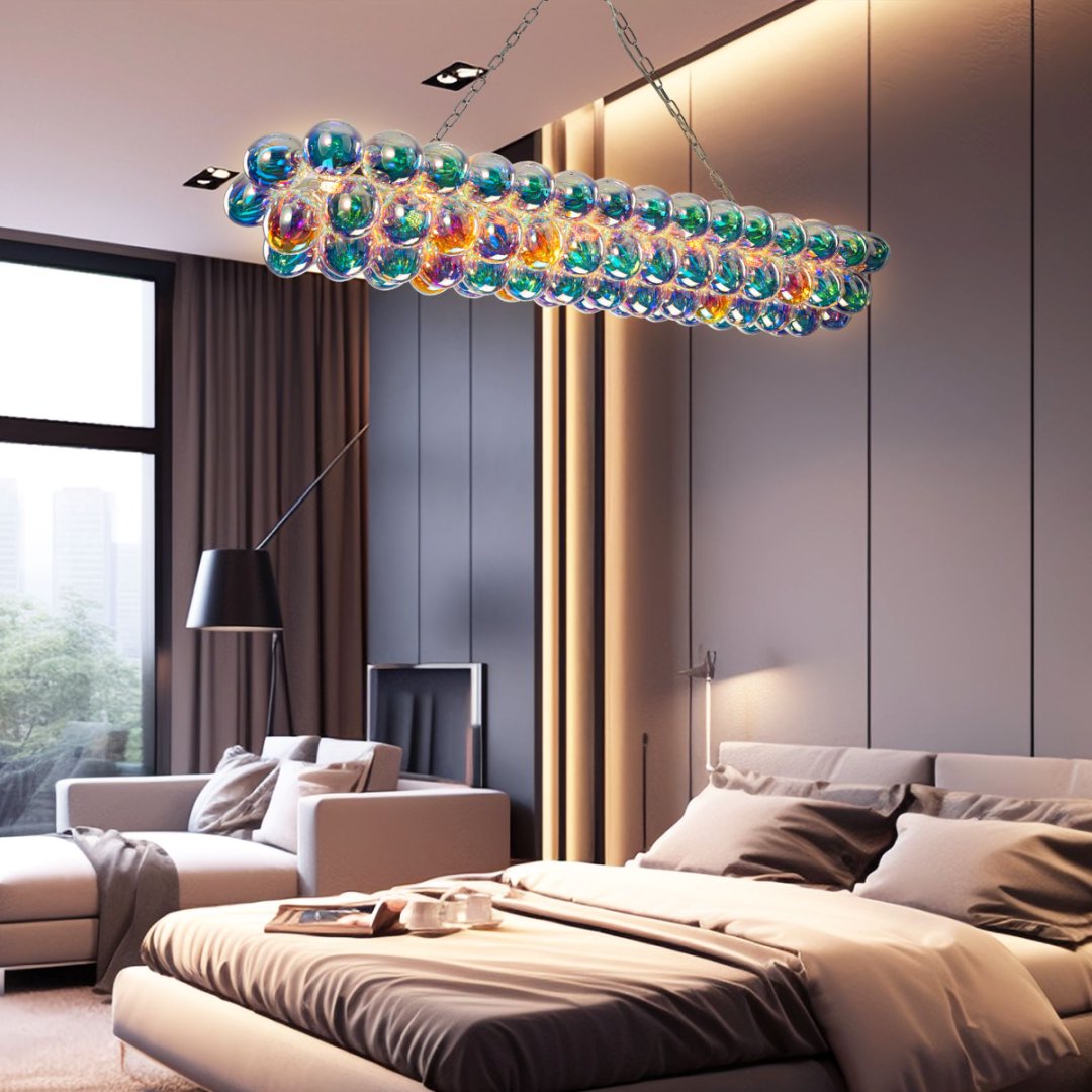 Bubble Glass Chandelier for Dining Room - Elegant Centerpiece