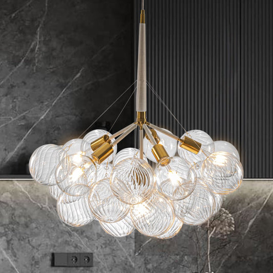 Lightweight Bubble Glass Chandelier for Easy Install
