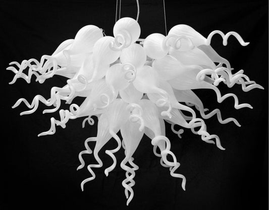Handmade Blown Glass Chandelier - Artisan Crafted Lighting